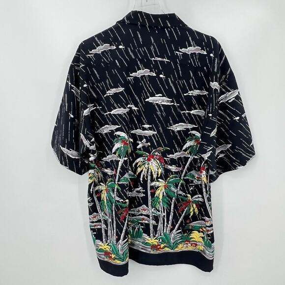 Skoops tropical Hawaiian palm tree fighter planes button down  shirt XXL NEW - Picture 4 of 9
